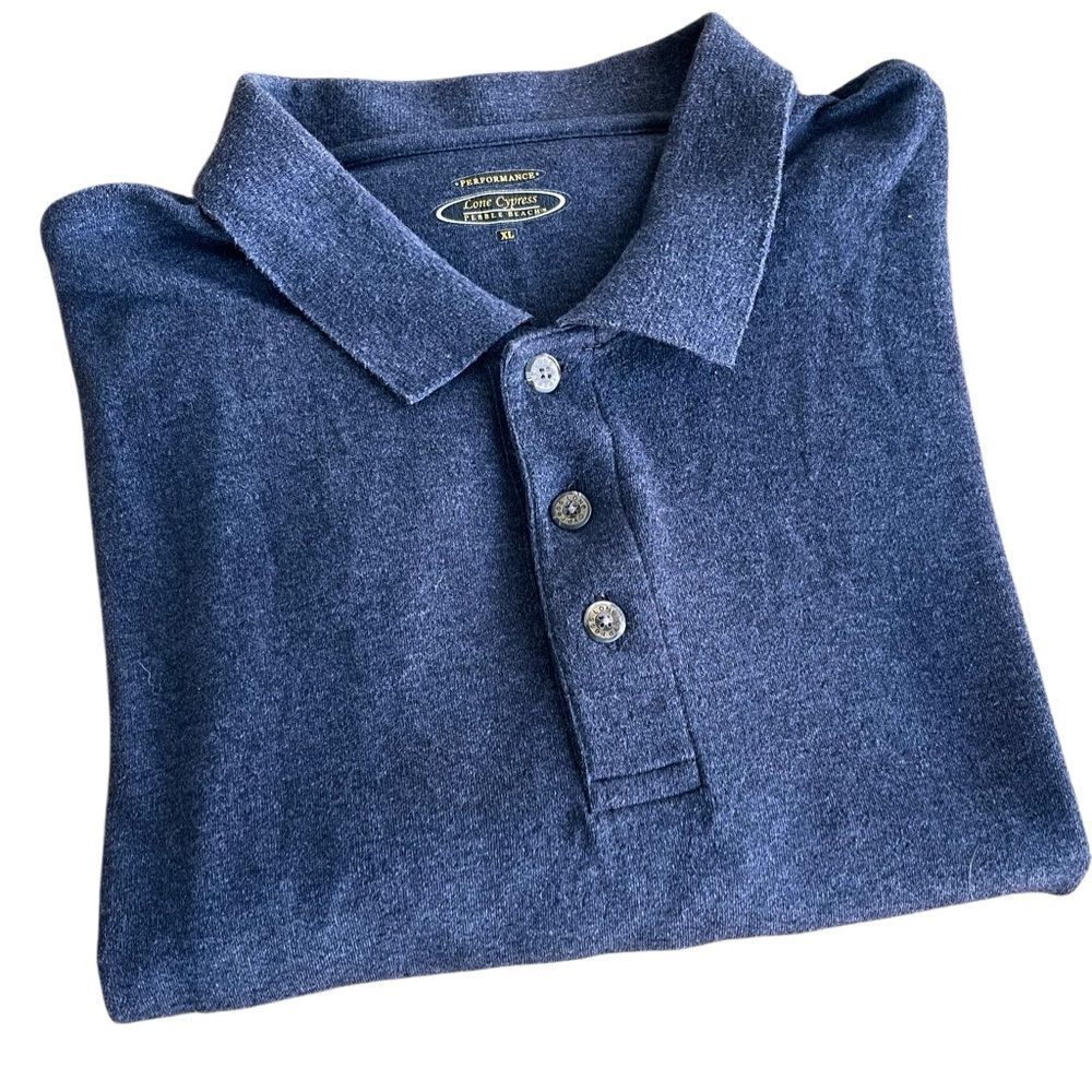 Lone Cypress Pebble Beach Long Sleeve Performance Polo Shirt XL Charcoal